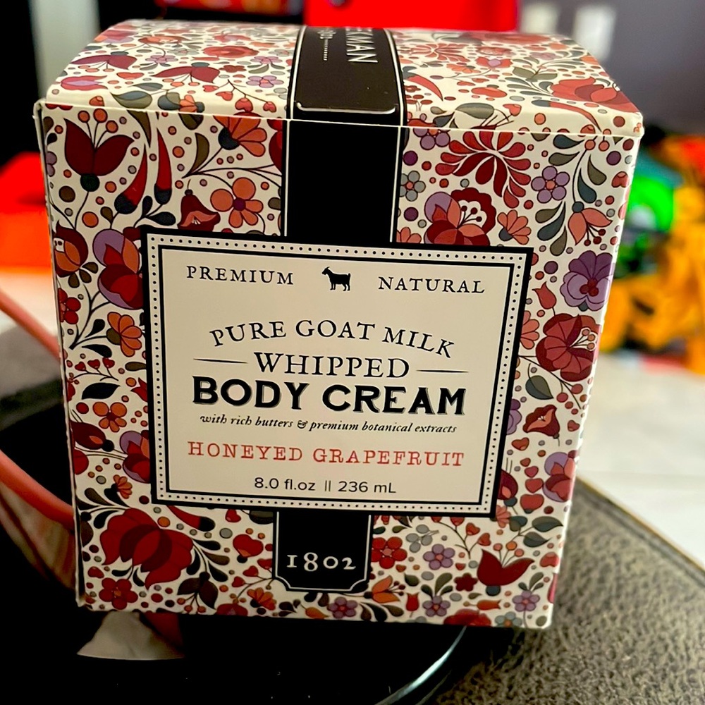 Whipped Goat Milk Body Cream NIB scent: honeyed grapefruit